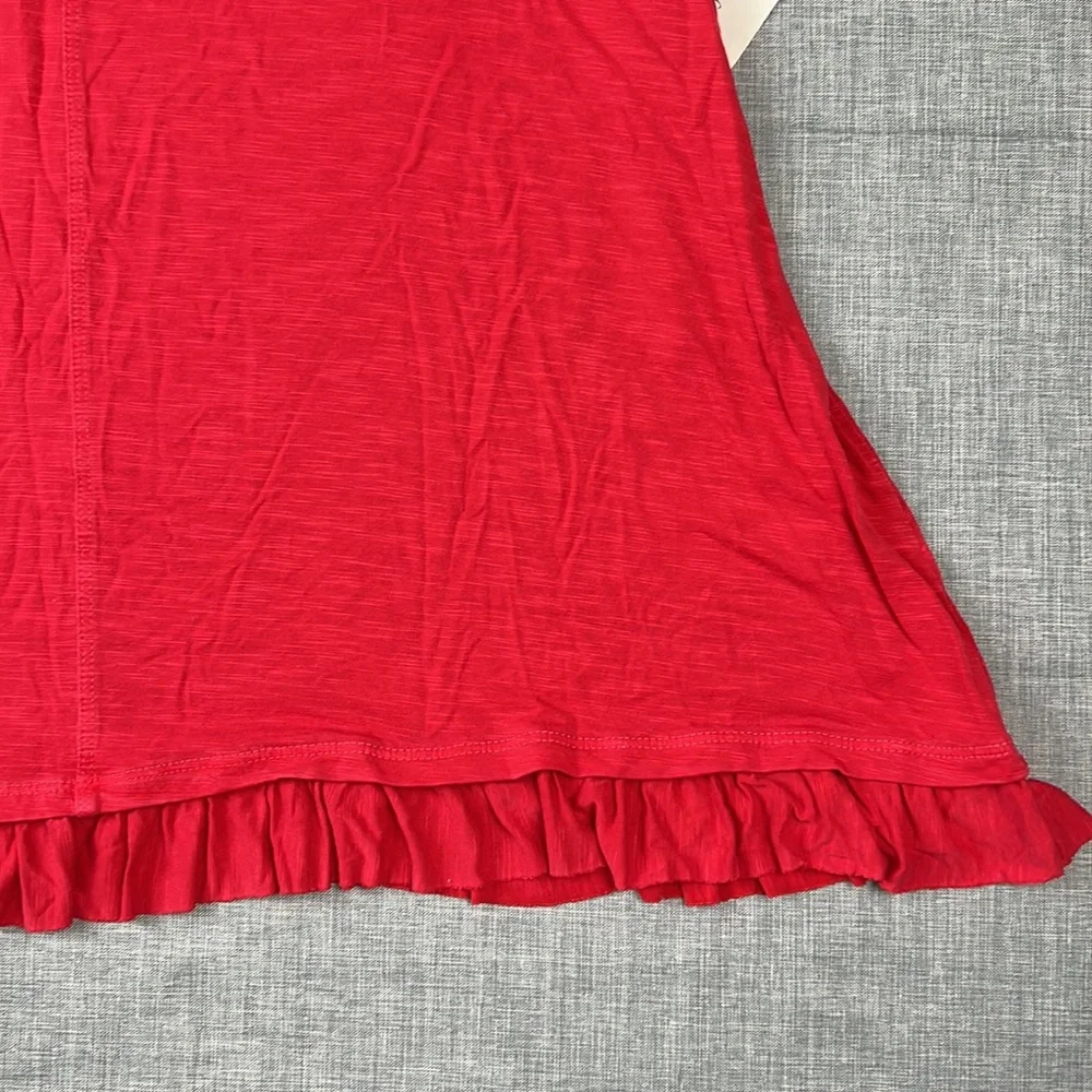 Style & Co Red Ruffle Hem Short Sleeve Top XL - Picture 4 of 5